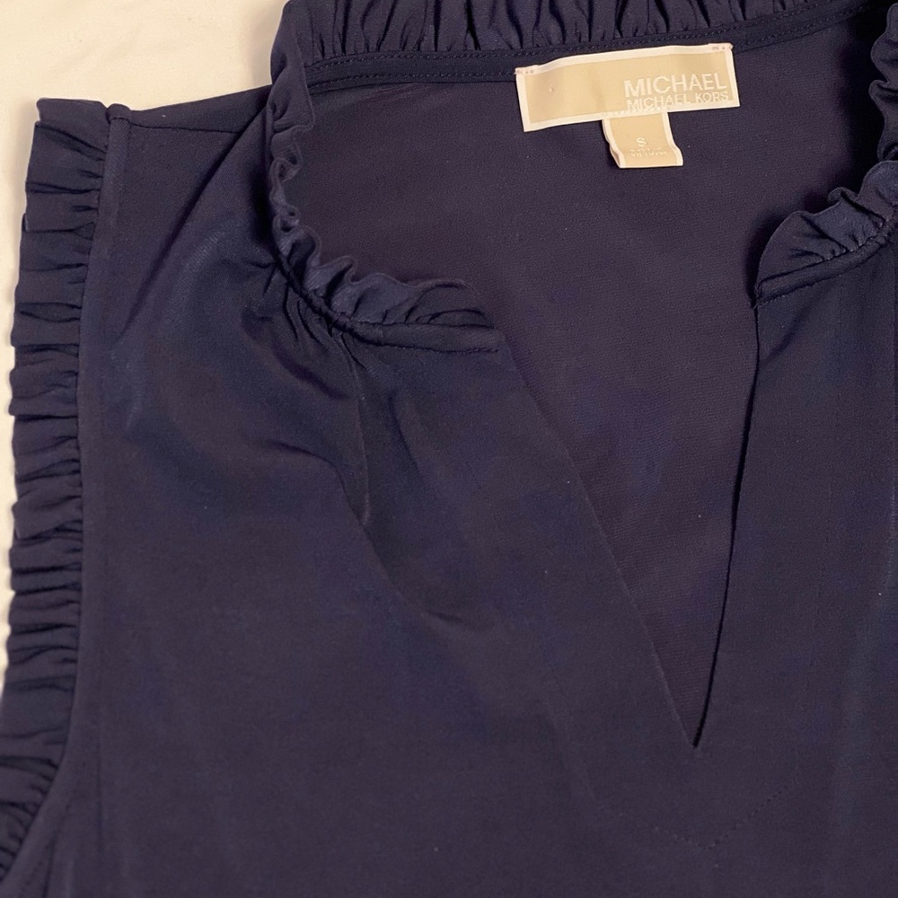 Michael Kors Midnight Blue Ruffled Dress